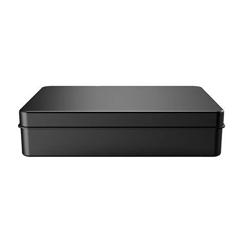 black metal box no background|AI generated Empty black metal box isolated on transparent .